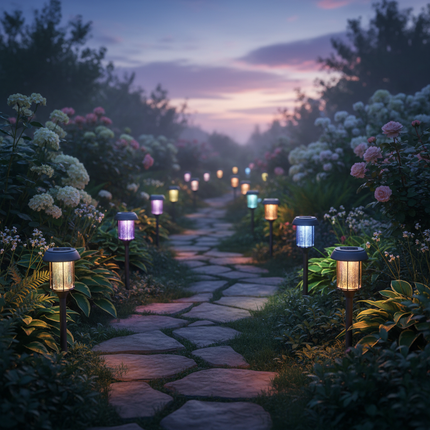 Peekaboo Studio 24-Pcs Solar Garden Lights, IP44 Waterproof, 7 Colors