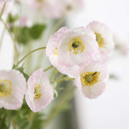 AliKopy 33" Blush Artificial Silk Poppy Bouquet - 2 Stems, Realistic L