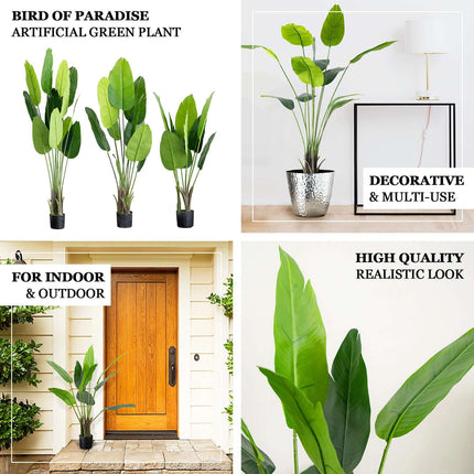 AliKopy 2 Pack 3ft Faux Potted Bird of Paradise Plant - Realistic & Li