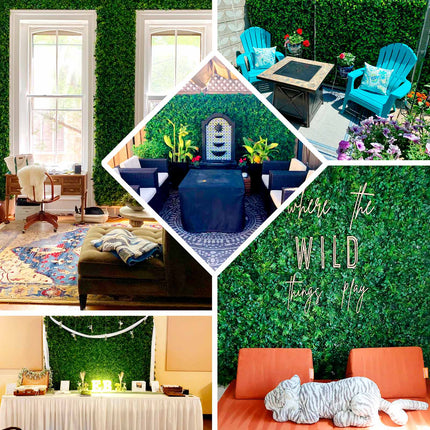 AliKopy 12 Sq. ft. UV Protected Artificial Greenery Wall Panels