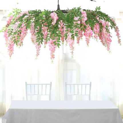 AliKopy 55" Silk Wisteria Vine Canopy - Pink & Dusty Rose, Interchange