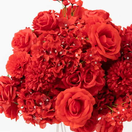 AliKopy 22-Inch Red Silk Flower Centerpiece - Pre-Arranged, Wedding De