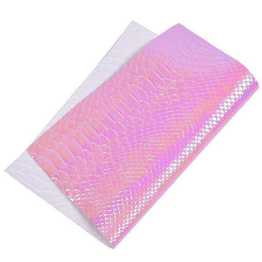 Iridescent Crocodile Textured PU Leather Sheets for DIY Handbag and Apparel Projects
