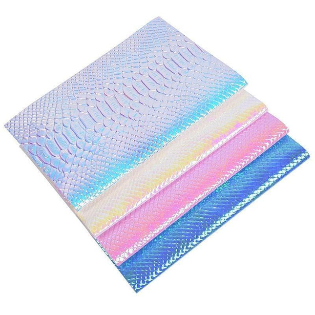 Iridescent Crocodile Pattern Faux Leather Sheets for Luxurious DIY Projects
