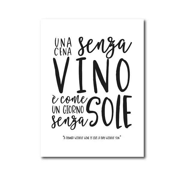 Italian Quotes Typography Prints Kitchen Wall Art Pictures - Très Elite