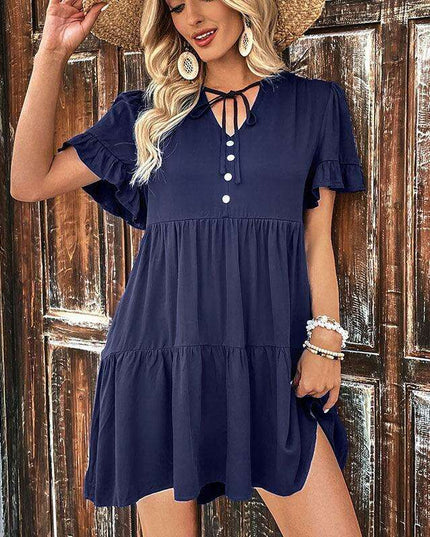 Elegant Pleated Rayon Dress for Timeless Style