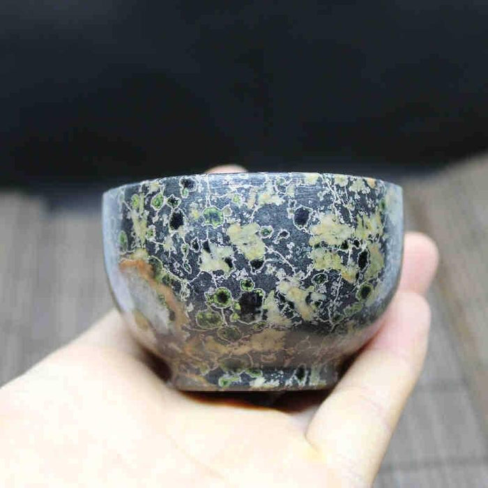 Jade Stone Plum Blossom Teacup Set for Enhanced Tea Rituals