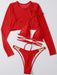 Jakoto | Stylish Three-Piece Solid Bikini Set for Women