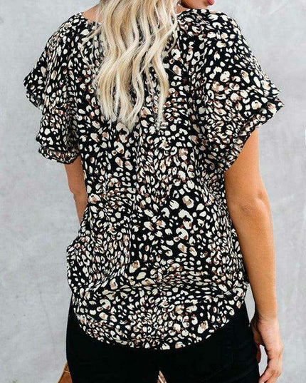 Spring Blossom | Women's Relaxed Fit V-Neck Top with Short Sleeves