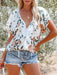 Floral Essence | Women's relaxed fit printed v-neck short-sleeve blouse