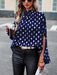 Golden Polka Dot Long-Sleeve Blouse with Shimmering Accents