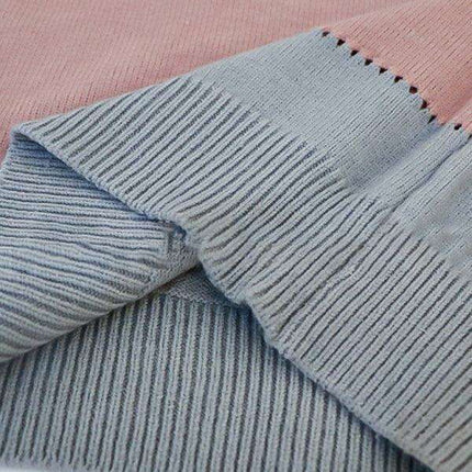 Colorful Blocked Drop Shoulder Sweater - Stylish and Comfortable