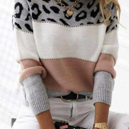 Colorful Blocked Drop Shoulder Sweater - Stylish and Comfortable