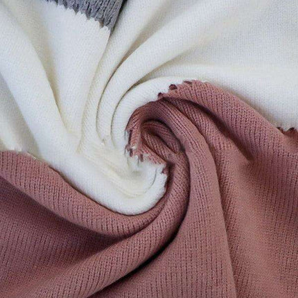 Colorful Blocked Drop Shoulder Sweater - Stylish and Comfortable