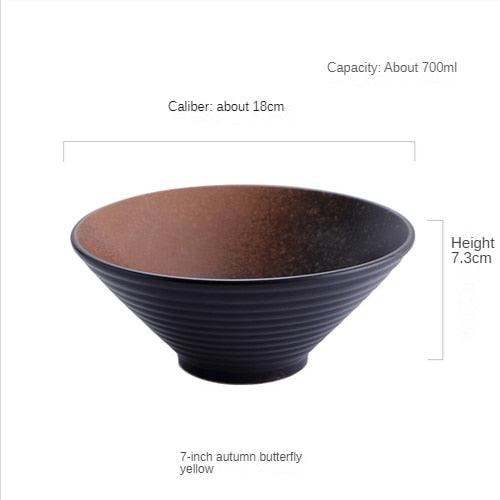 Bamboo Hat Style Ceramic Bowls Set for Authentic Japanese Dining Experience