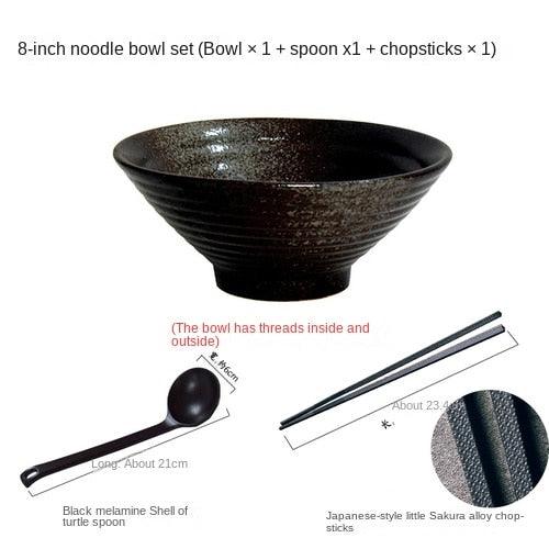 Japanese Dining Experience Bamboo Hat Ceramic Bowls