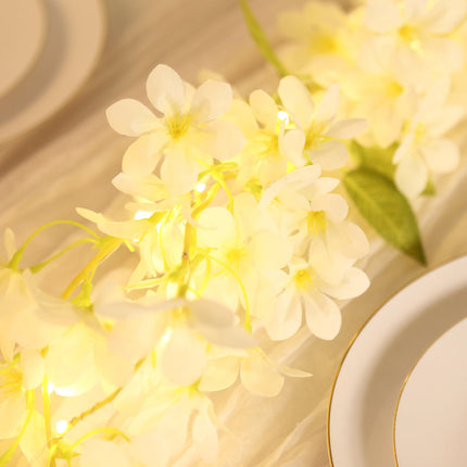 AliKopy 2-Pack Jasmine Silk Flower String Lights - Battery Operated, 6