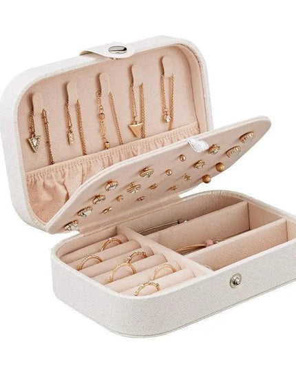 Chic Leather Jewelry Storage Box with Unique Compartment Design