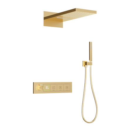 Concealed Brass Thermostatic Shower Set with LED Display