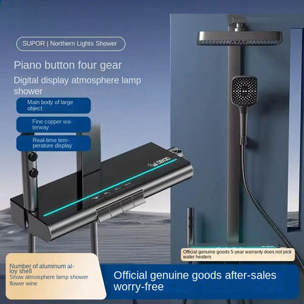 Aurora Smart Ambient Light Shower Set – Digital Display, High-