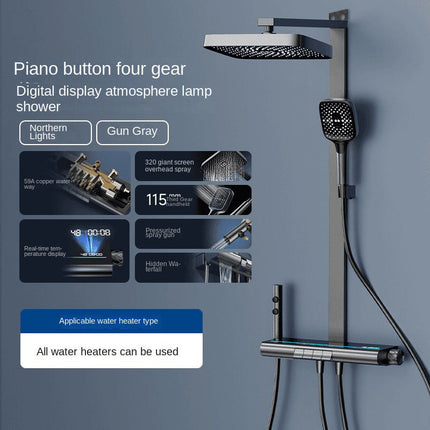 Aurora Smart Ambient Light Shower Set – Digital Display, High-