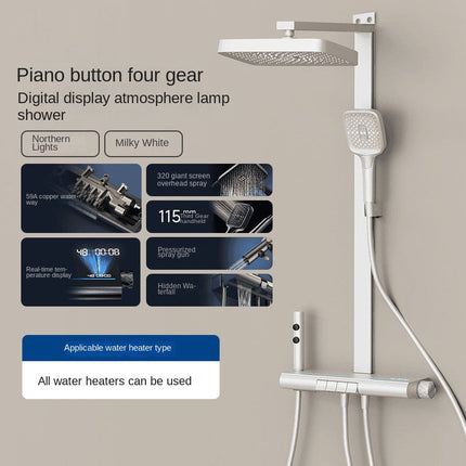 Aurora Smart Ambient Light Shower Set – Digital Display, High-
