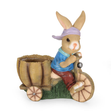 Room and Decor Mgo Rabbit Planter - Blue & Brown, Durable Magnesium Ox