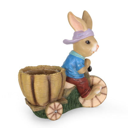Room and Decor Mgo Rabbit Planter - Blue & Brown, Durable Magnesium Ox