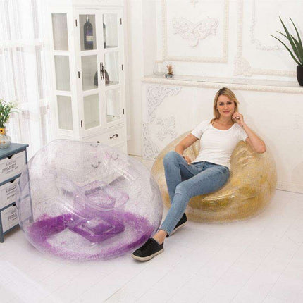 Glittering Sequin Inflatable Lounge Sofa for Kids - Fun and Portable Seating Solution