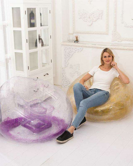 Glittering Sequin Inflatable Lounge Sofa for Kids - Fun and Portable Seating Solution