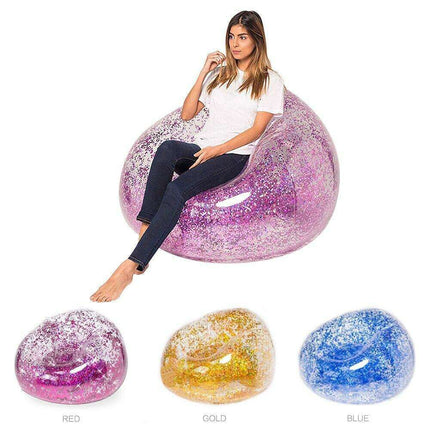 Glittering Sequin Inflatable Lounge Sofa for Kids - Fun and Portable Seating Solution