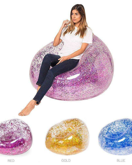 Glittering Sequin Inflatable Lounge Sofa for Kids - Fun and Portable Seating Solution