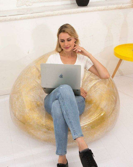 Glittering Sequin Inflatable Lounge Sofa for Kids - Fun and Portable Seating Solution