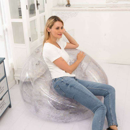 Glittering Sequin Inflatable Lounge Sofa for Kids - Fun and Portable Seating Solution