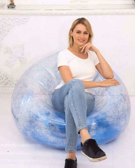 Glittering Sequin Inflatable Lounge Sofa for Kids - Fun and Portable Seating Solution