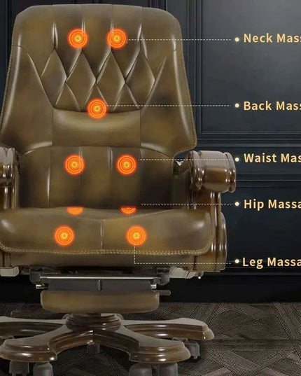 Premium Ergonomic Leather Executive and Gaming Chair with 9-Point Massage Function