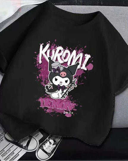 Kuromi Kids' Monochrome Cartoon T-Shirt: A Festive Fashion Essential