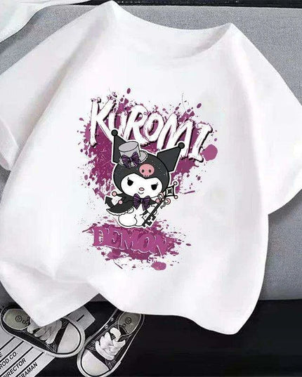 Kuromi Kids' Monochrome Cartoon T-Shirt: A Festive Fashion Essential