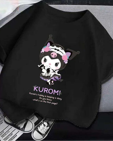 Kuromi Kids' Monochrome Cartoon T-Shirt: A Festive Fashion Essential