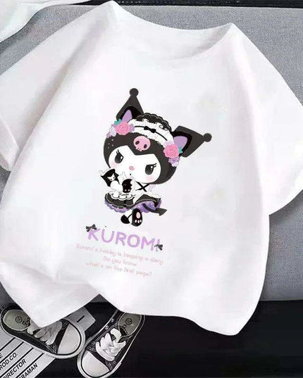 Kuromi Kids' Monochrome Cartoon T-Shirt: A Festive Fashion Essential