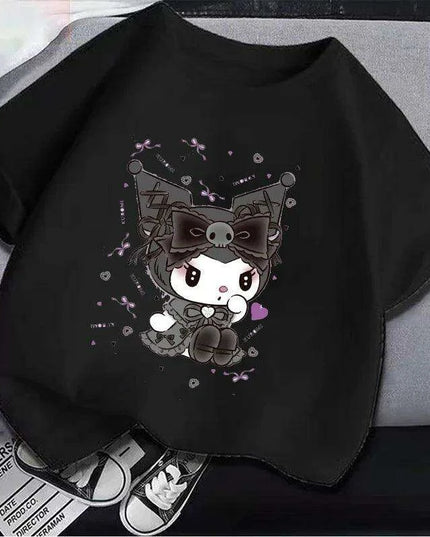 Kuromi Kids' Monochrome Cartoon T-Shirt: A Festive Fashion Essential