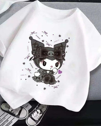Kuromi Kids' Monochrome Cartoon T-Shirt: A Festive Fashion Essential