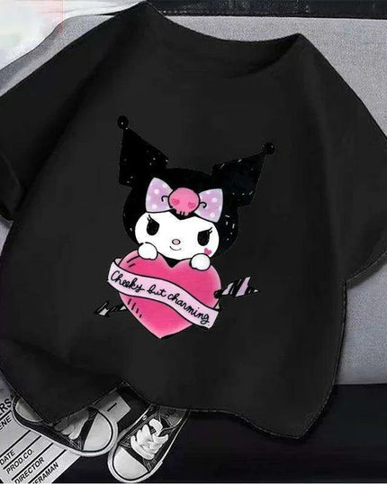 Kuromi Kids' Monochrome Cartoon T-Shirt: A Festive Fashion Essential