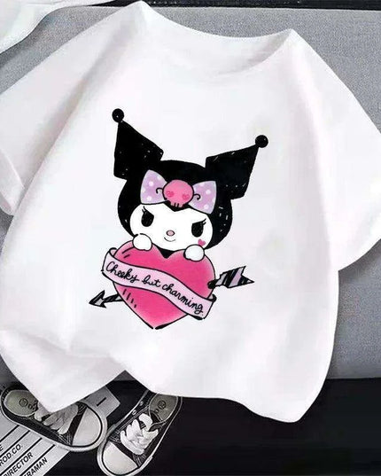 Kuromi Kids' Monochrome Cartoon T-Shirt: A Festive Fashion Essential