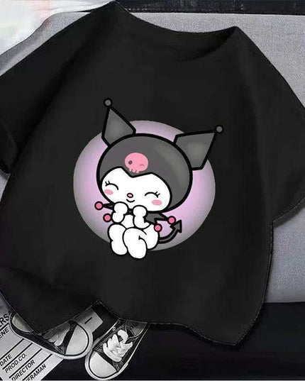 Kuromi Kids' Monochrome Cartoon T-Shirt: A Festive Fashion Essential