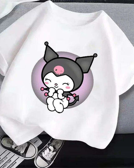 Kuromi Kids' Monochrome Cartoon T-Shirt: A Festive Fashion Essential