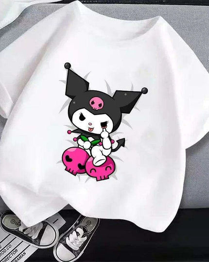 Kuromi Kids' Monochrome Cartoon T-Shirt: A Festive Fashion Essential