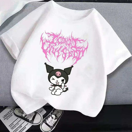 Kuromi Kids' Monochrome Cartoon T-Shirt: A Festive Fashion Essential
