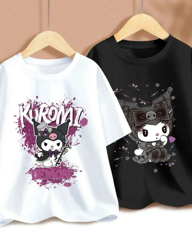 Kuromi Kids' Monochrome Cartoon T-Shirt: A Festive Fashion Essential