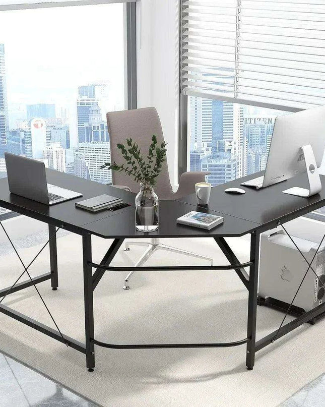 Corner-Savvy L-Shaped Gaming Desk with Additional CPU Stand - All-in-One Workstation Solution